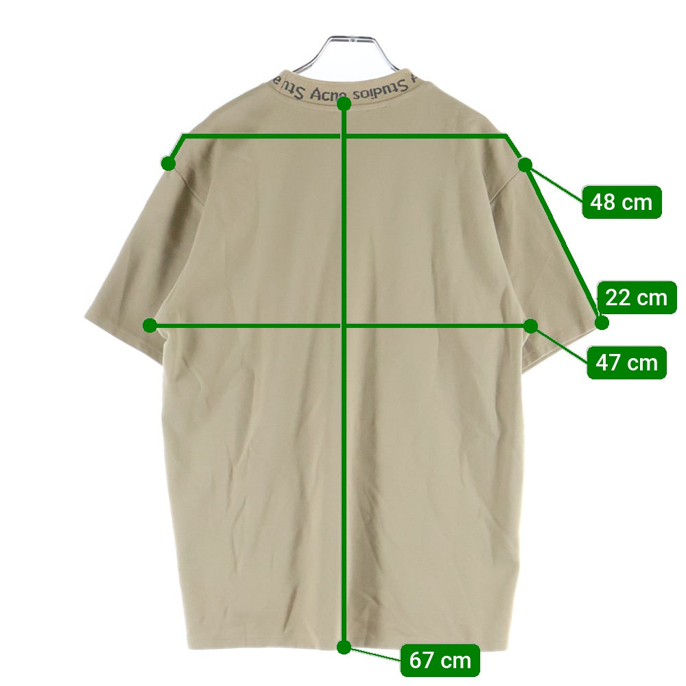 Acne Studios(アクネ ストゥディオズ) ネックロゴ クルーネック半袖Tシャツ ベージュ