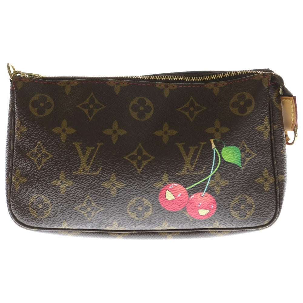 LOUIS VUITTON(ルイヴィトン) ×TM ポシェットアクセソワール モノグラム チェリー PVC レザー アクセサリーポーチ ハンドバッグ ブラウン M95008 レディース