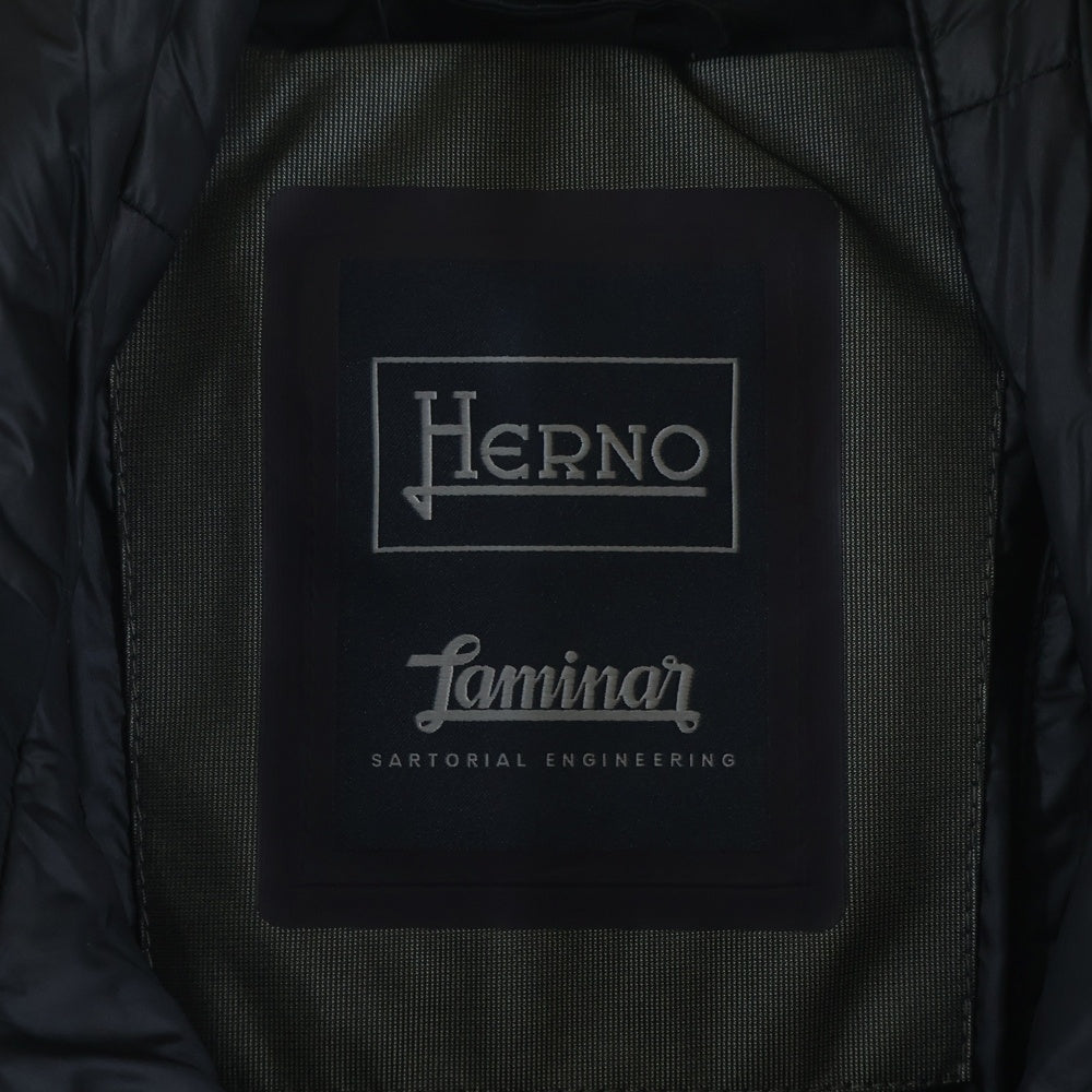 HERNO(ヘルノ) ラミナー フーデッド ジップアップ ダウン ロング ジャケット コート ブラック PL141UL-11106-9300