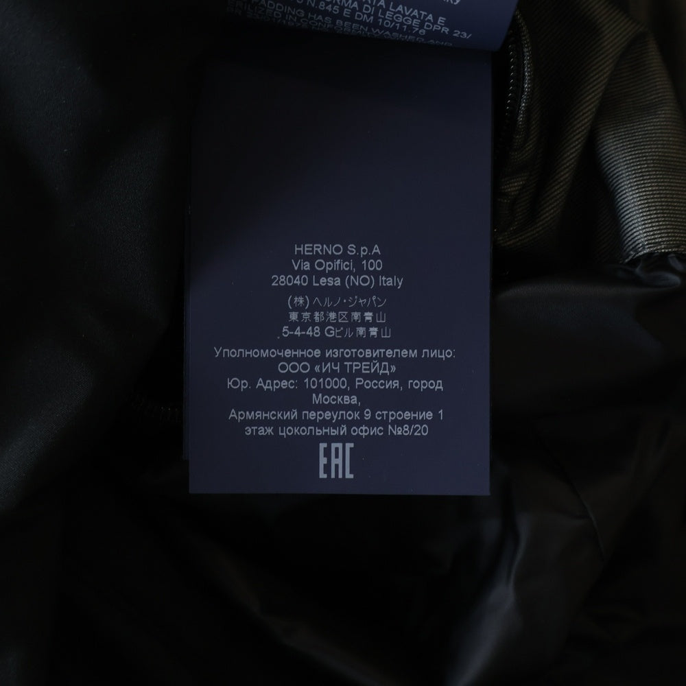 HERNO(ヘルノ) ラミナー フーデッド ジップアップ ダウン ロング ジャケット コート ブラック PL141UL-11106-9300