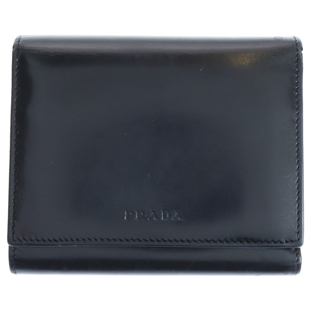 PRADA(プラダ) 三つ折り財布 ブラック レザー 1M0176