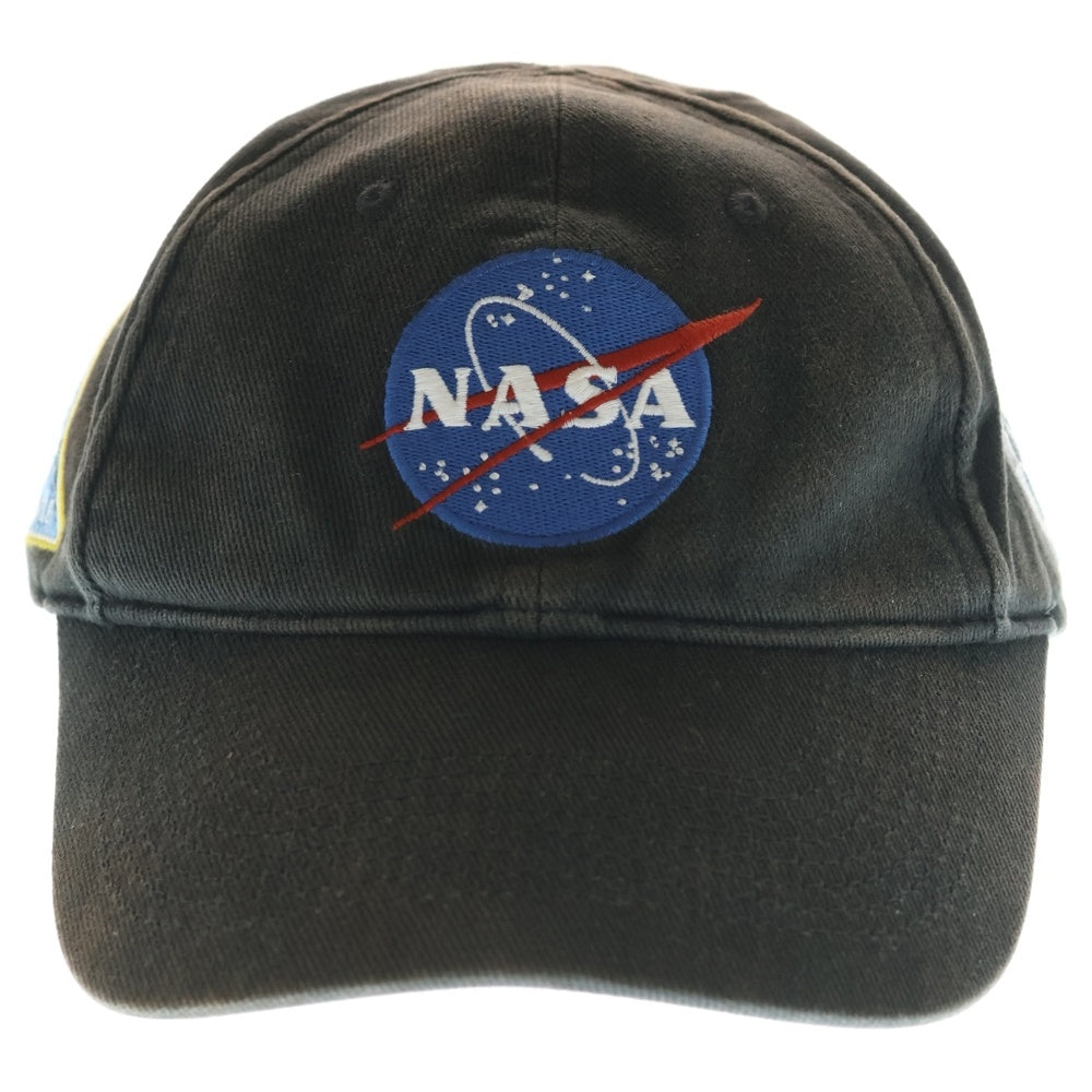 BALENCIAGA(バレンシアガ) NASA ロゴ刺繍 6パネル ベースボールキャップ 帽子 ブラック