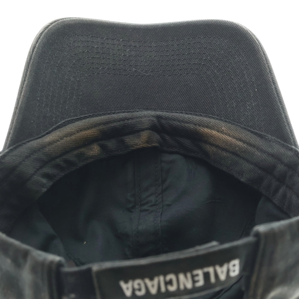 BALENCIAGA(バレンシアガ) NASA ロゴ刺繍 6パネル ベースボールキャップ 帽子 ブラック
