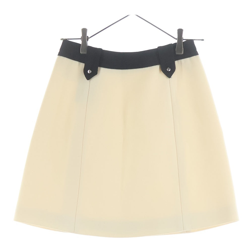 PRADA(プラダ) 16SS バイカラー ウール ミニスカート アイボリー レディース P150H