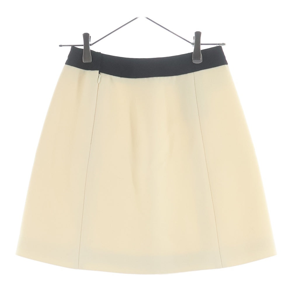 PRADA(プラダ) 16SS バイカラー ウール ミニスカート アイボリー レディース P150H