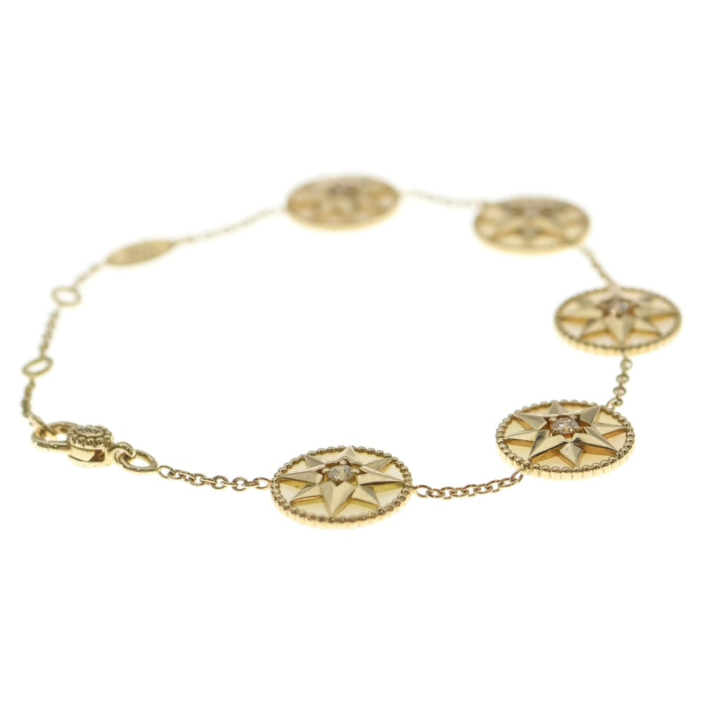 Christian Dior(クリスチャンディオール) ローズ デ ヴァン ダイヤモンド シェル 5アイコン ブレスレット 750YG イエローゴールド ジェエリー レディース