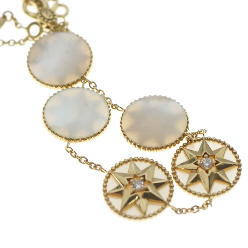 Christian Dior(クリスチャンディオール) ローズ デ ヴァン ダイヤモンド シェル 5アイコン ブレスレット 750YG イエローゴールド ジェエリー レディース