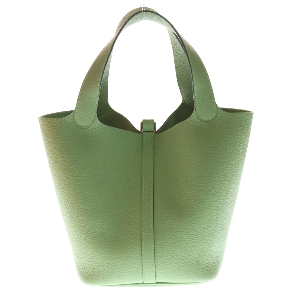 HERMES(エルメス) ピコタンロックMM ヴェールクリケット トリヨン レザーハンドバッグ グリーン B刻印 GD金具 レディース