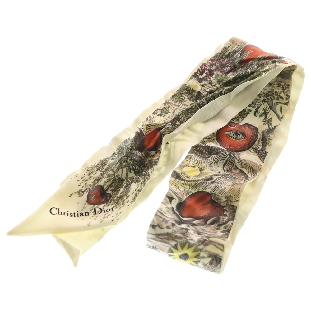 Christian Dior(クリスチャンディオール) ミッツア リボンスカーフ シルク アイボリー レディース