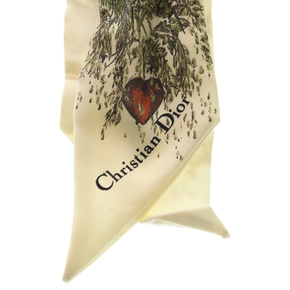 Christian Dior(クリスチャンディオール) ミッツア リボンスカーフ シルク アイボリー レディース