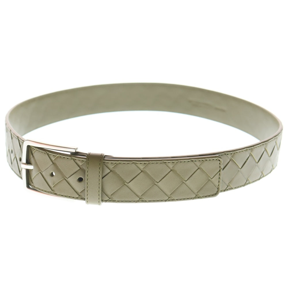 BOTTEGA VENETA(ボッテガヴェネタ) イントレチャート ベルト カーキ レザー 60/82