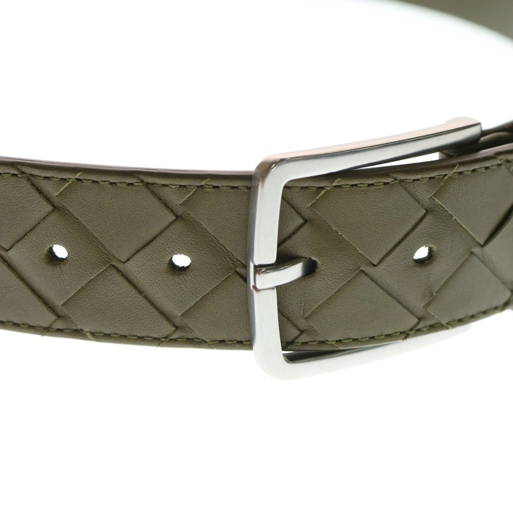 BOTTEGA VENETA(ボッテガヴェネタ) イントレチャート ベルト カーキ レザー 60/82