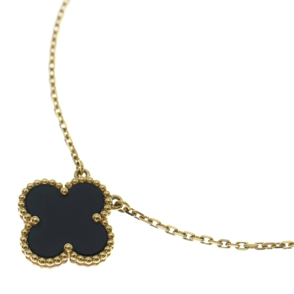 Van Cleef & Arpels(ヴァンクリーフアンドアーペル) ヴィンテージアルハンブラ オニキス ネックレス K18YG イエローゴールド レディース