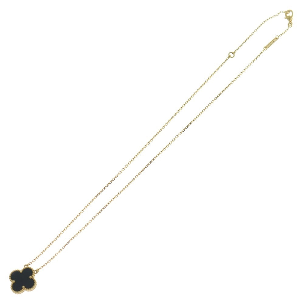 Van Cleef & Arpels(ヴァンクリーフアンドアーペル) ヴィンテージアルハンブラ オニキス ネックレス K18YG イエローゴールド レディース