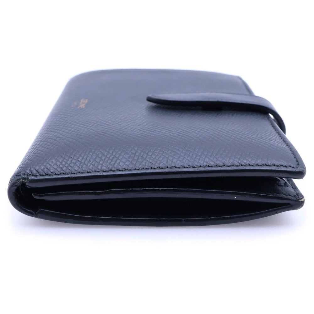 CELINE(セリーヌ) 二つ折り財布 コンパクトウォレット ブラック レザー ゴールド金具 レディース