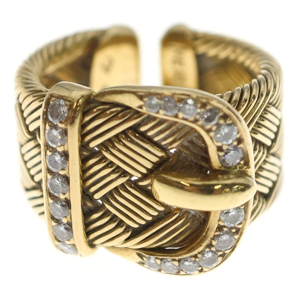 HERMES(エルメス) ダイヤモンド バックル リング 指輪 ゴールド Au750YG #12 14.2g レディース