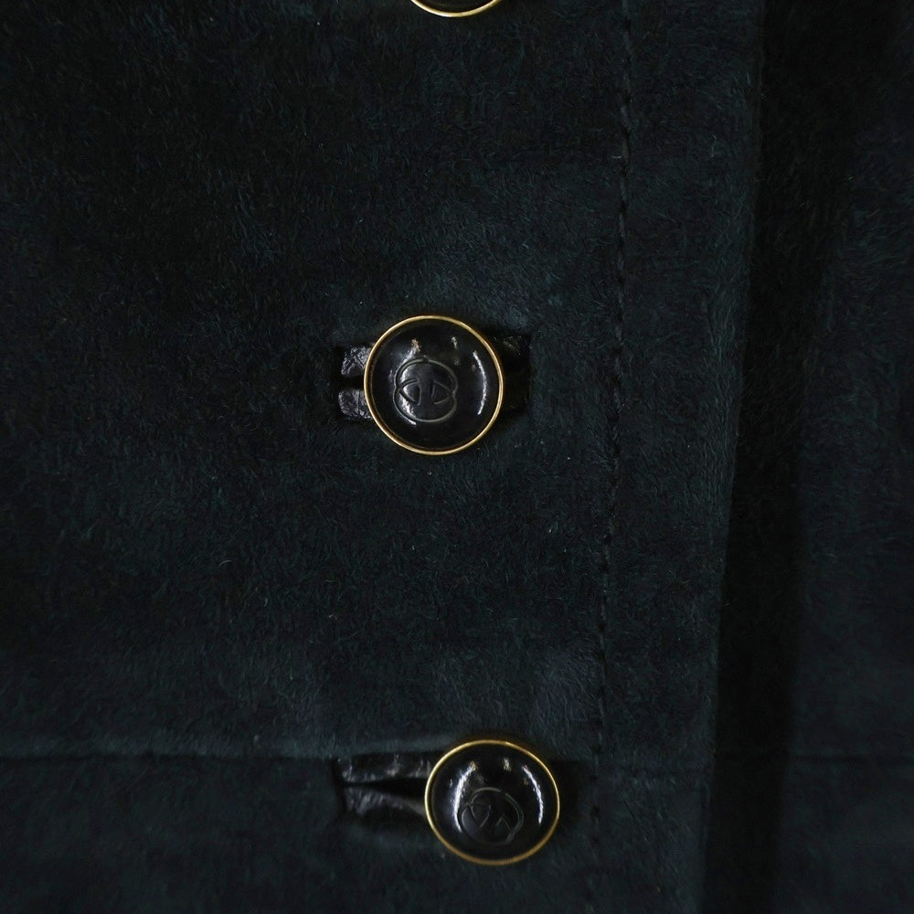 GUCCI(グッチ) スエードレザー 5B ギャザーショルダー ジャケット ブラック レディース
