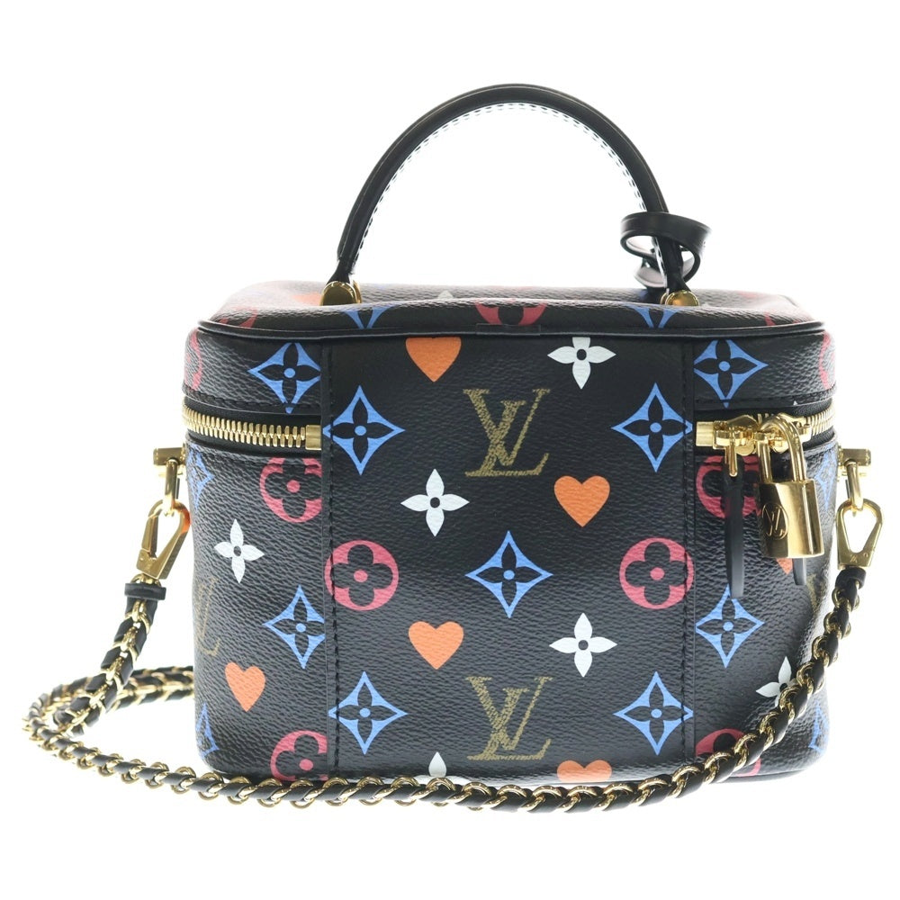 LOUIS VUITTON(ルイヴィトン) モノグラム ゲームオン ヴァニティPM チェーンバッグ ハンドバッグ ブラック ノワール レザー M57482 ゴールド金具 レディース