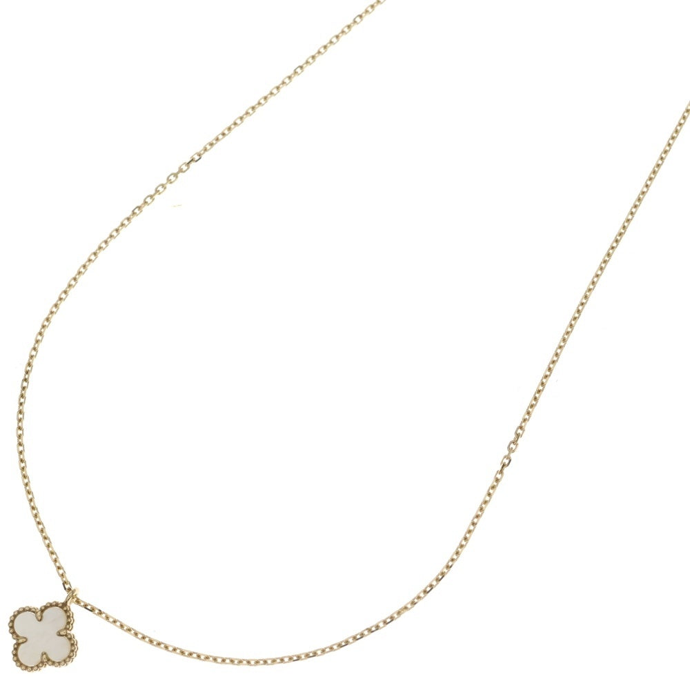 Van Cleef & Arpels(ヴァンクリーフアンドアーペル) スウィートアルハンブラ マザーオブパール ネックレス ペンダント チェーン ゴールド Au750YG 3.0g レディース