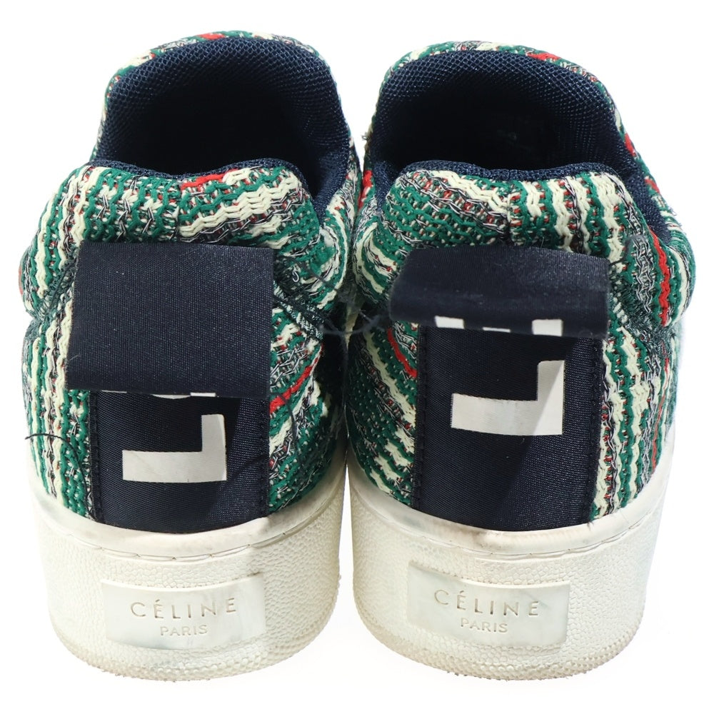 CELINE(セリーヌ) Love Life Sneaker ラブライフ ツイードローカットスニーカー グリーン レディース