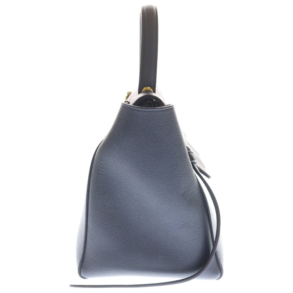 CELINE(セリーヌ) ベルトバッグミニ 2WAYバッグ ハンドバッグ ショルダーバッグ ネイビー レザー ゴールド金具