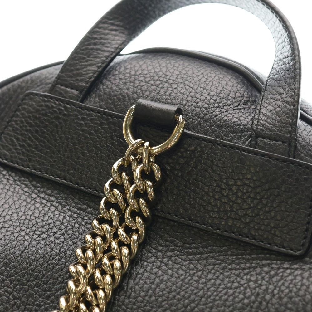 GUCCI(グッチ) ソーホー チェーンショルダー リュックサック バックパック ブラック レザー 536192 ゴールド金具 レディース