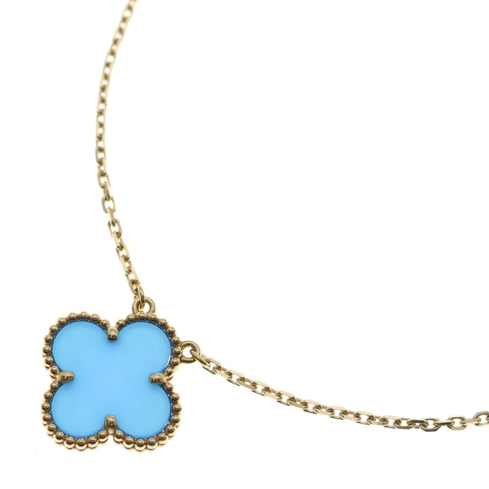 Van Cleef & Arpels(ヴァンクリーフアンドアーペル) ヴィンテージアルハンブラ ブルーアゲート ネックレス イエローゴールド Au750YG VCARP9SY00 レディース