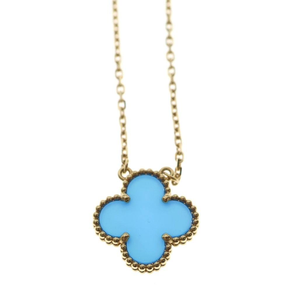 Van Cleef & Arpels(ヴァンクリーフアンドアーペル) ヴィンテージアルハンブラ ブルーアゲート ネックレス イエローゴールド Au750YG VCARP9SY00 レディース