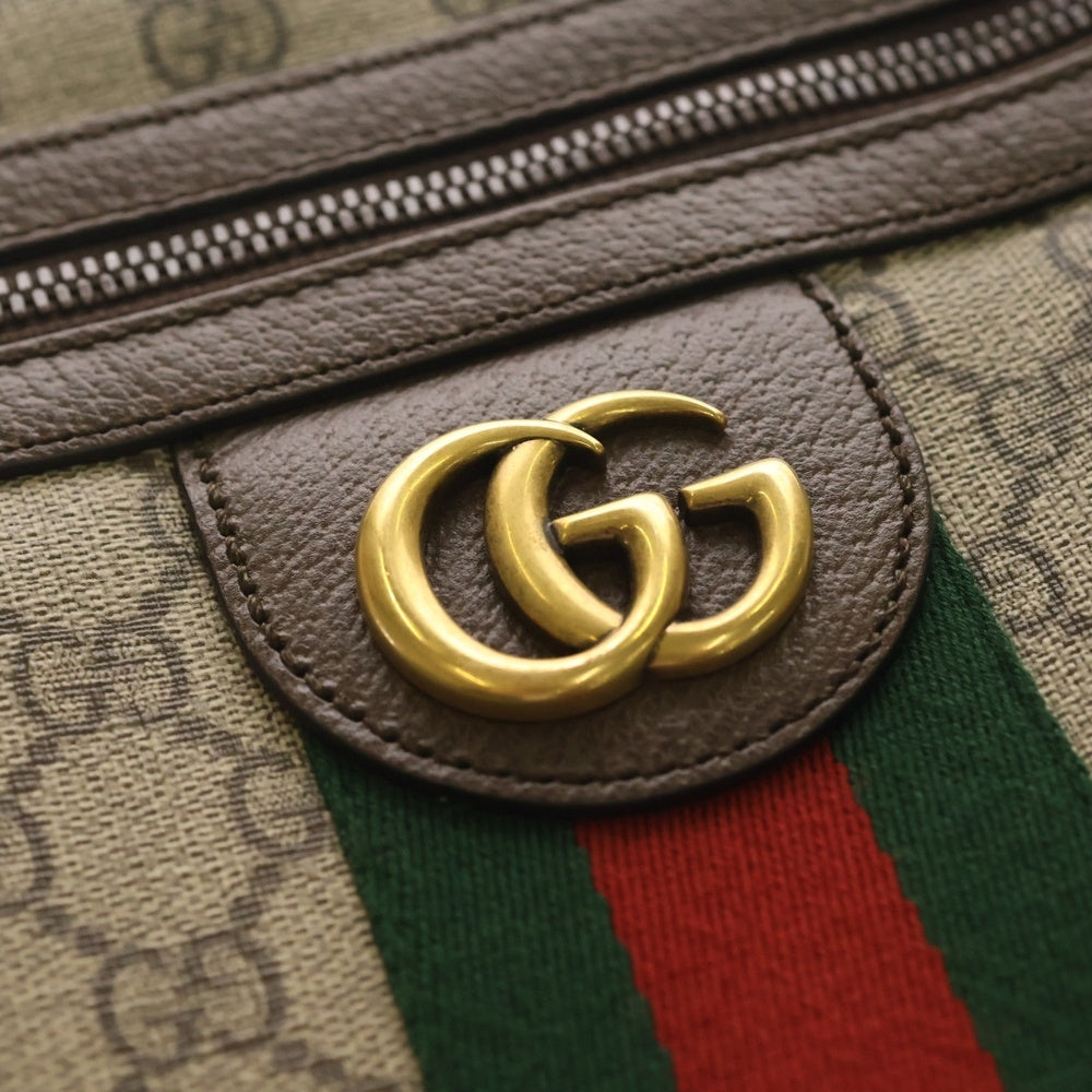 GUCCI(グッチ) GGスプリーム オフィディア スモールメッセンジャー ショルダーバッグ ブラウン レザー×PVC 547926 ゴールド金具