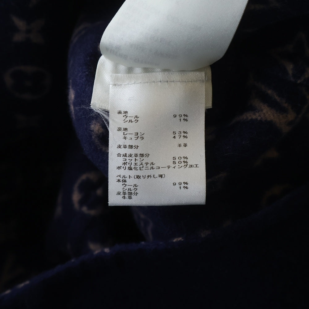 LOUIS VUITTON(ルイヴィトン) シグネチャー ウール ダブルフェイス モノグラム ラップコート ネイビー レディース RW221WQWEFMCO24