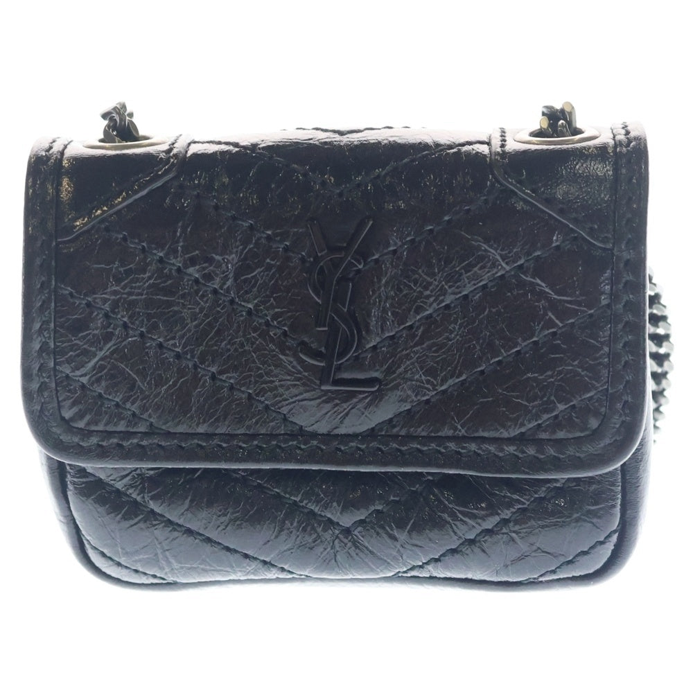 YVES SAINT LAURENT(イヴサンローラン) NIKI ニキ レザー ミニ チェーンショルダーバッグ ブラック 710844 レディース
