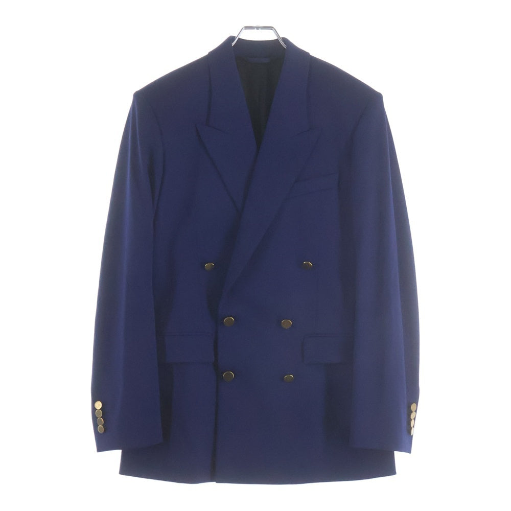 BALENCIAGA(バレンシアガ) ゴールドボタン ウール ダブルブレスト テーラードジャケット ブルー 643401 レディース