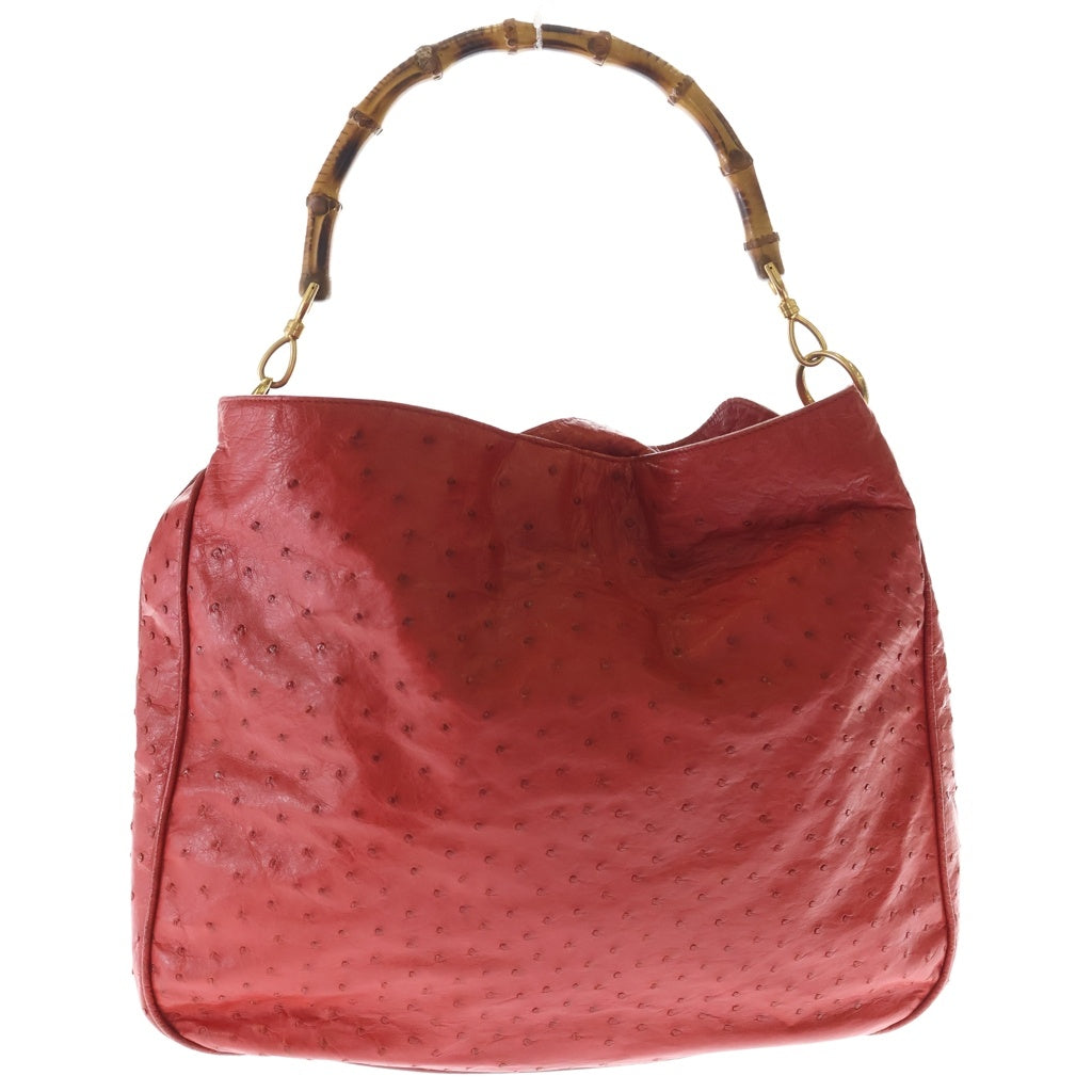 GUCCI(グッチ) バンブーショルダーバッグ ハンドバッグ トートバッグ レッド レザー 001・1014・1577 ゴールド金具 レディース
