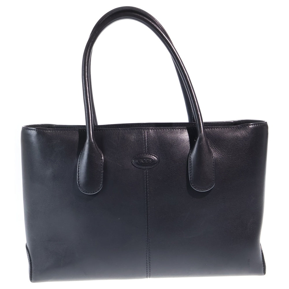 TOD'S(トッズ) レザー ハンド トートバッグ シルバー金具 ブラック