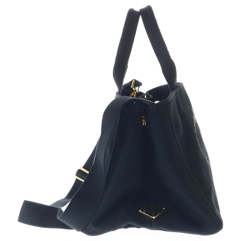 PRADA(プラダ) カナパ2WAYショルダーバッグ ハンドバッグ ブラック キャンバス BN2642 ゴールド金具 レディース