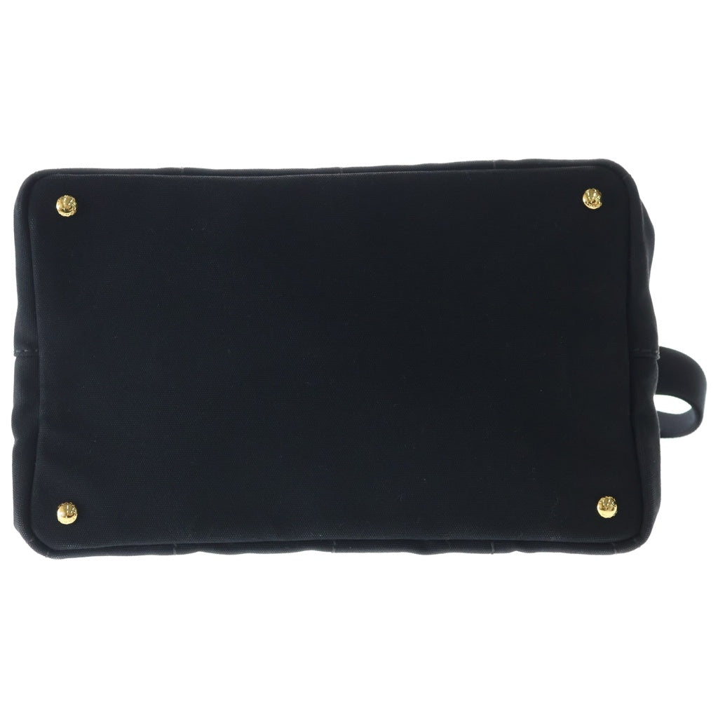PRADA(プラダ) カナパ2WAYショルダーバッグ ハンドバッグ ブラック キャンバス BN2642 ゴールド金具 レディース