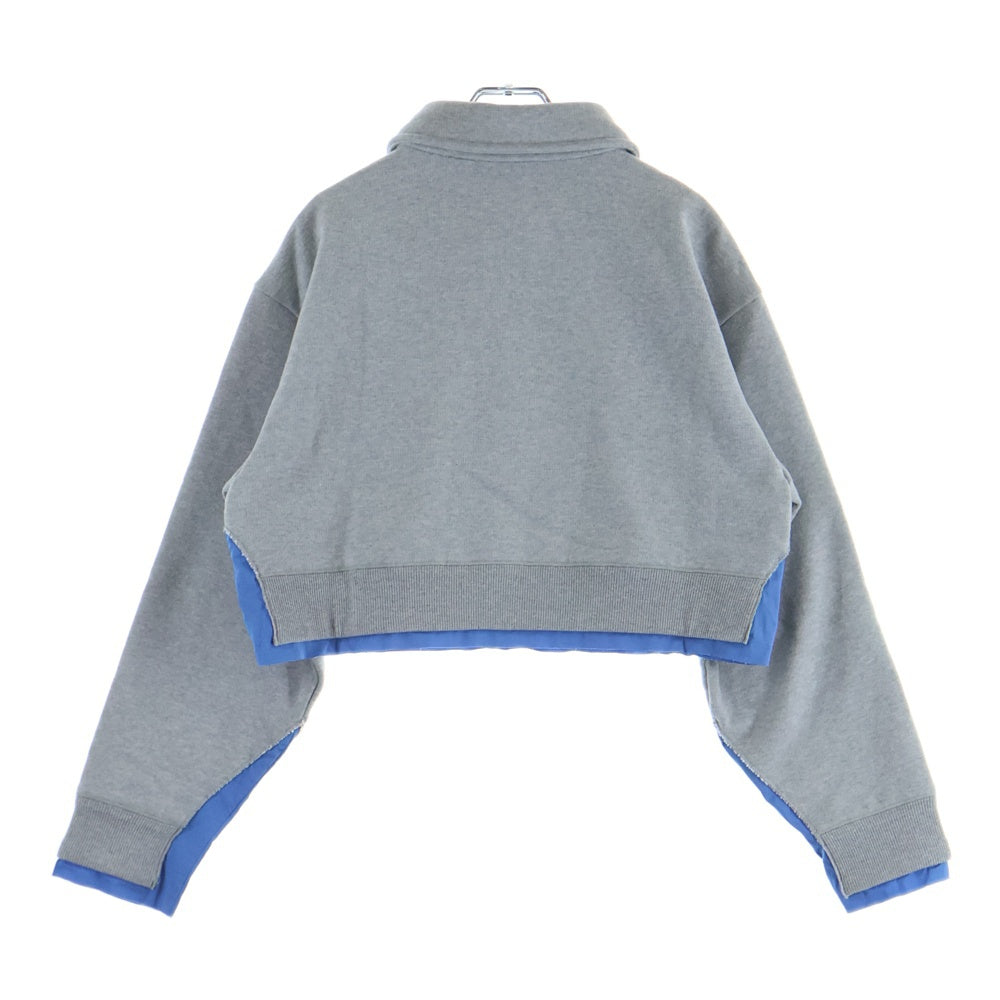 miumiu(ミュウミュウ) ■ポプリン レイヤード クロップドスウェット グレー コットン MJL055 レディース