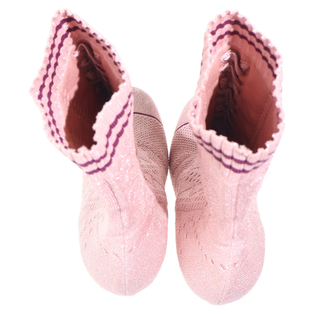 FENDI(フェンディ) ニットソックスヒールブーツ ピンク #37 レディース