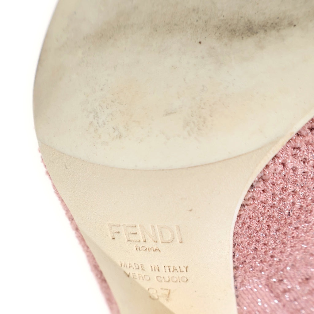 FENDI(フェンディ) ニットソックスヒールブーツ ピンク #37 レディース