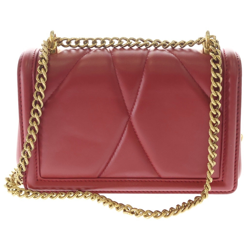 DOLCE & GABBANA(ドルチェアンドガッバーナ) ディヴォーション スモール レザー チェーン ショルダーバッグ レッド レディース