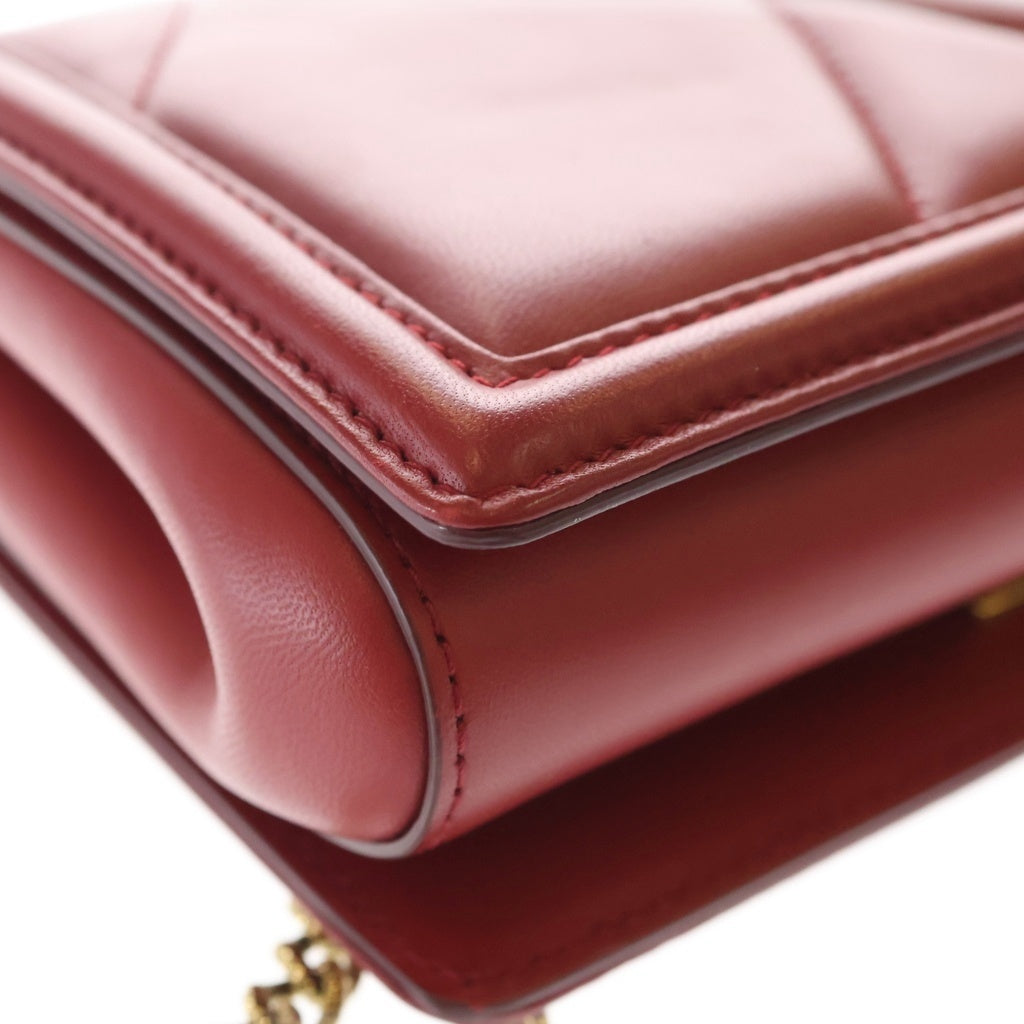 DOLCE & GABBANA(ドルチェアンドガッバーナ) ディヴォーション スモール レザー チェーン ショルダーバッグ レッド レディース