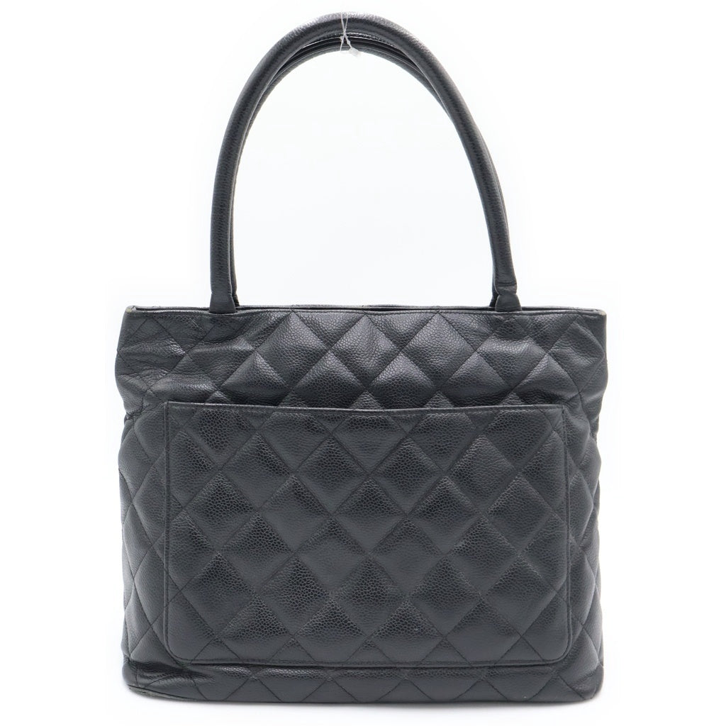 CHANEL(シャネル) 復刻トート キャビアスキン レザー ハンドバッグ ブラック ゴールド金具 レディース