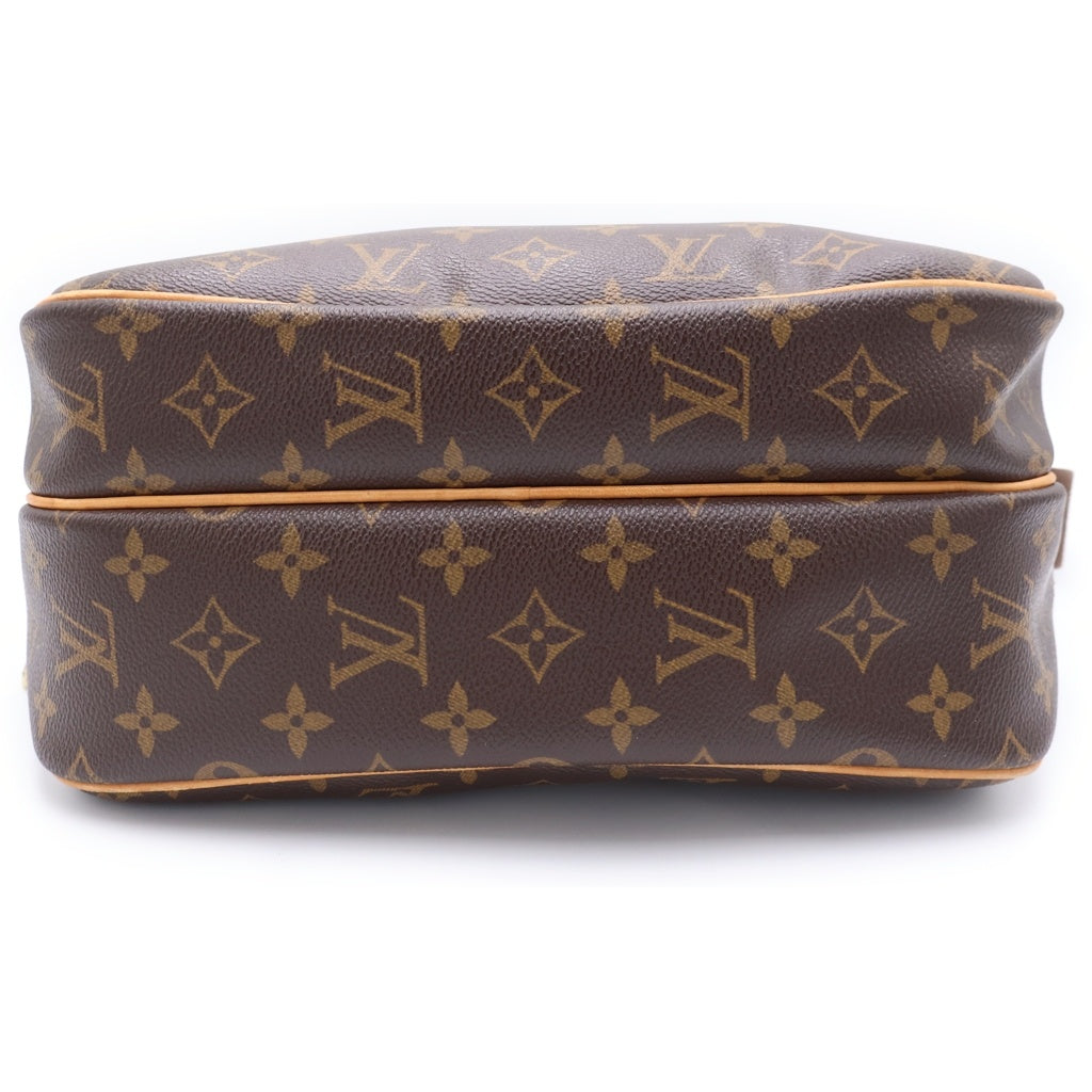 LOUIS VUITTON(ルイヴィトン) モノグラム リポーターPM ショルダーバッグ ブラウン レザー×PVC M45254 ゴールド金具 レディース