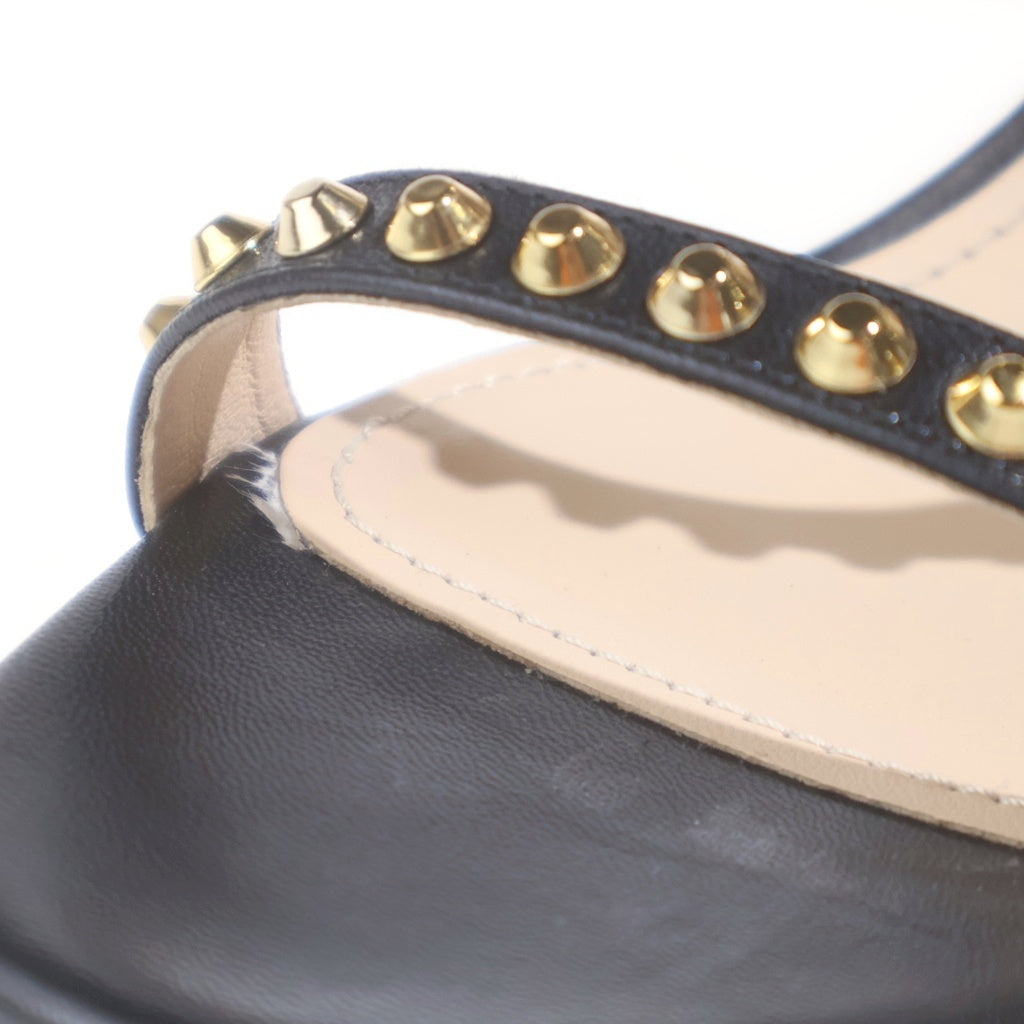 PRADA(プラダ) ブラックスタッズ サンダル #37 1/2 レディース