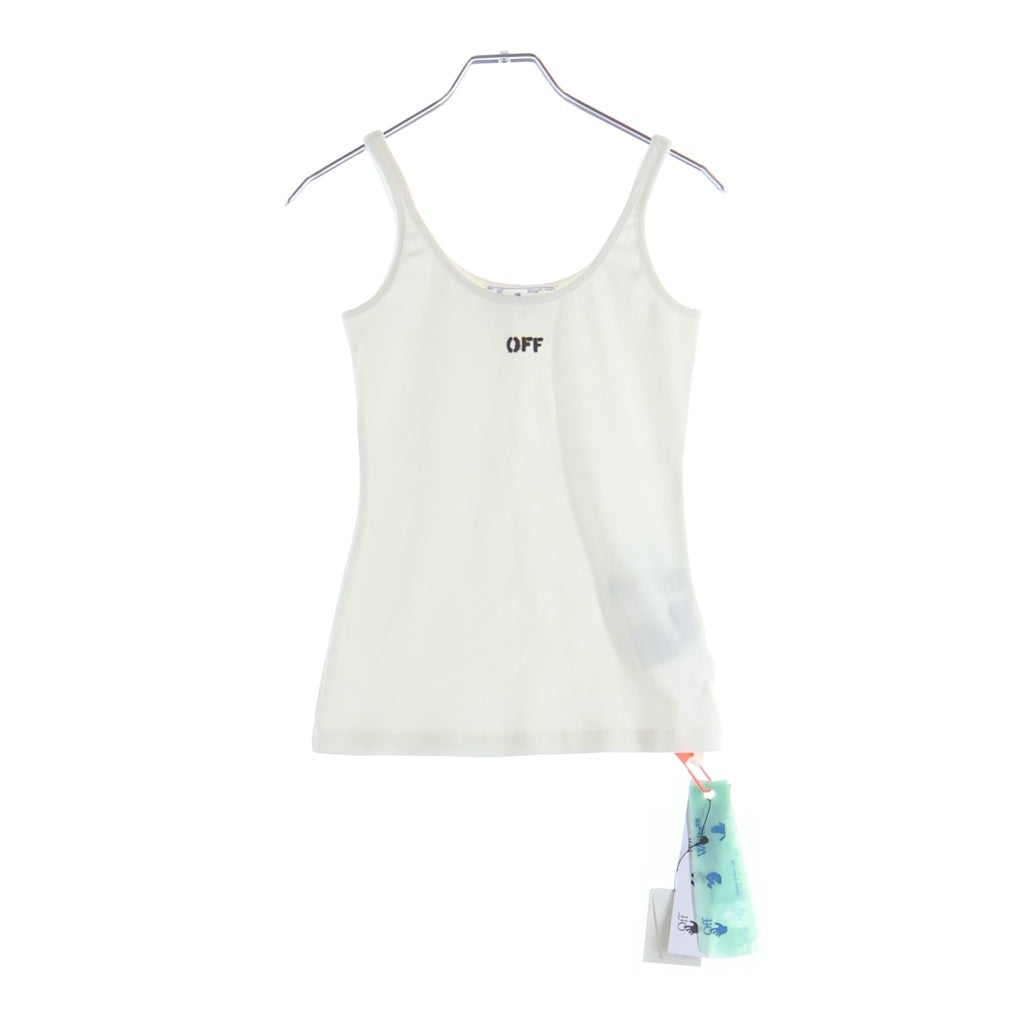 OFF-WHITE(オフホワイト) Off Stamp Ribbed Tank Top フロントプリントタンクトップ ホワイト #38 レディース