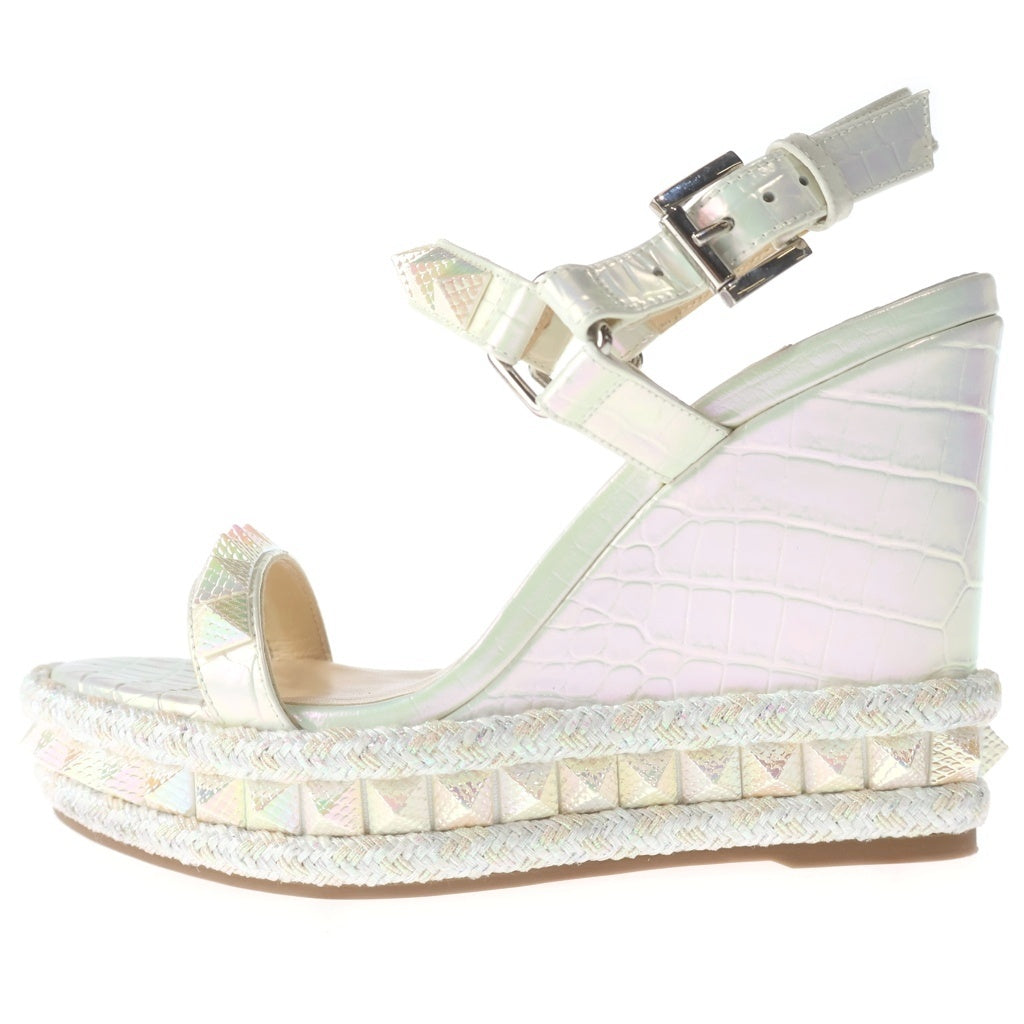 CHRISTIAN LOUBOUTIN(クリスチャンルブタン) カタクロウ ウェッジソールサンダル ホワイト #35 レディース