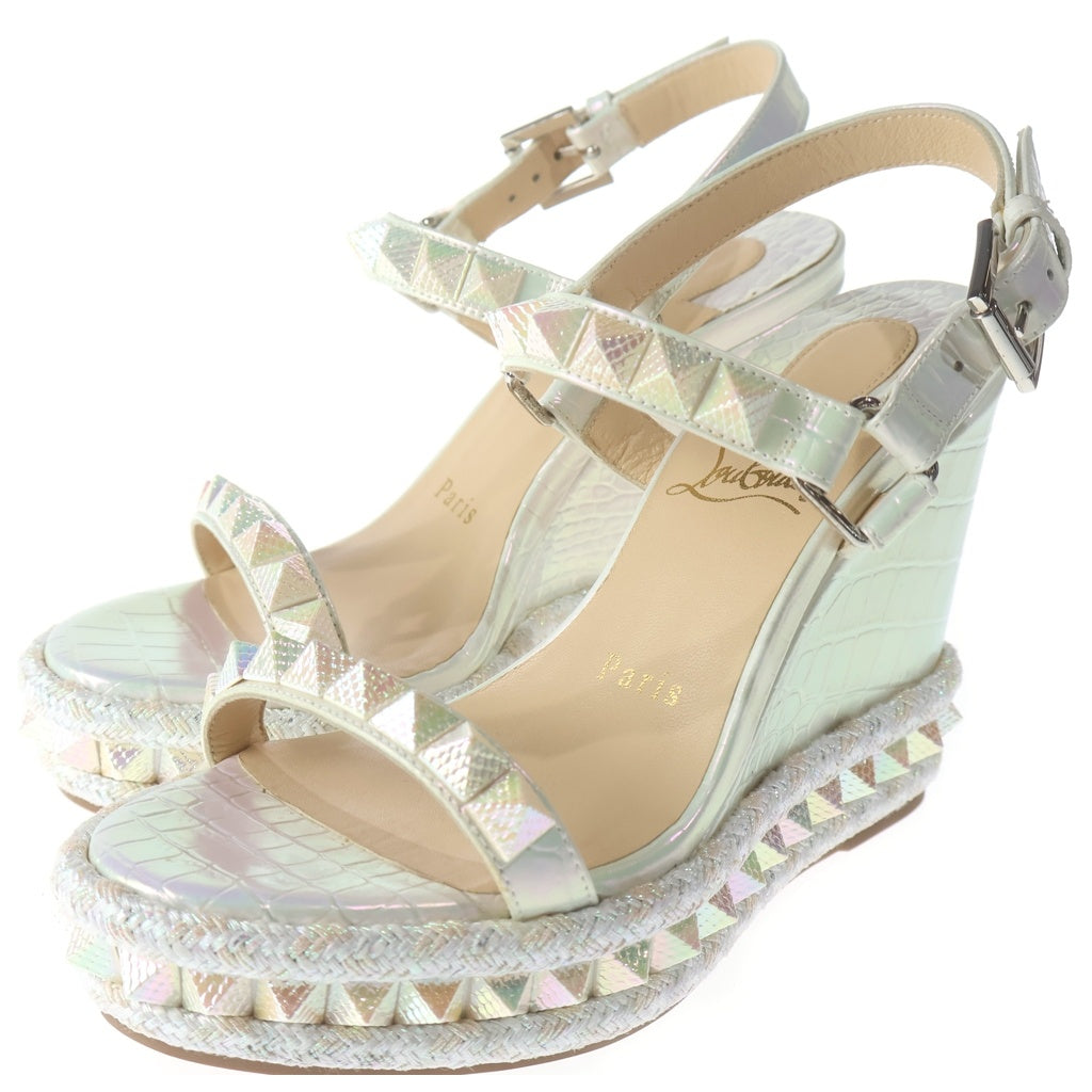 CHRISTIAN LOUBOUTIN(クリスチャンルブタン) カタクロウ ウェッジソールサンダル ホワイト #35 レディース
