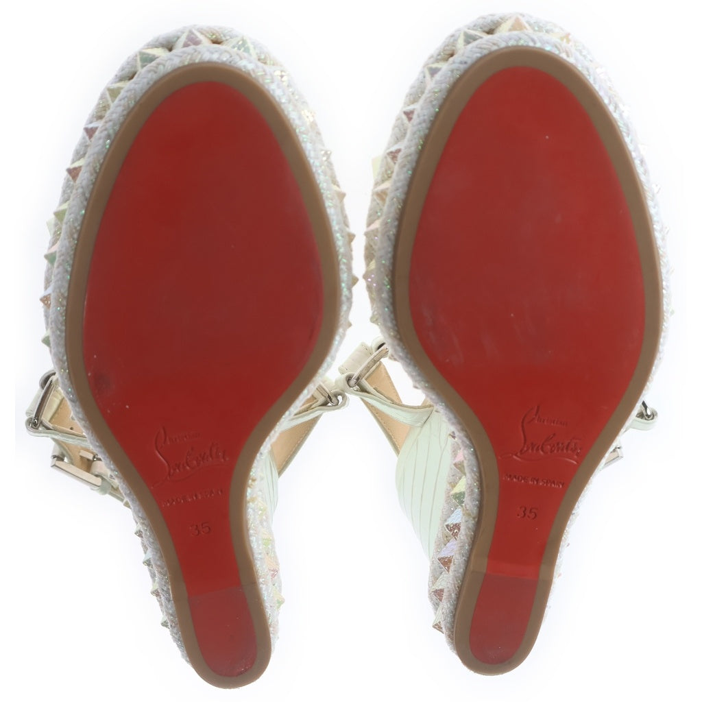 CHRISTIAN LOUBOUTIN(クリスチャンルブタン) カタクロウ ウェッジソールサンダル ホワイト #35 レディース