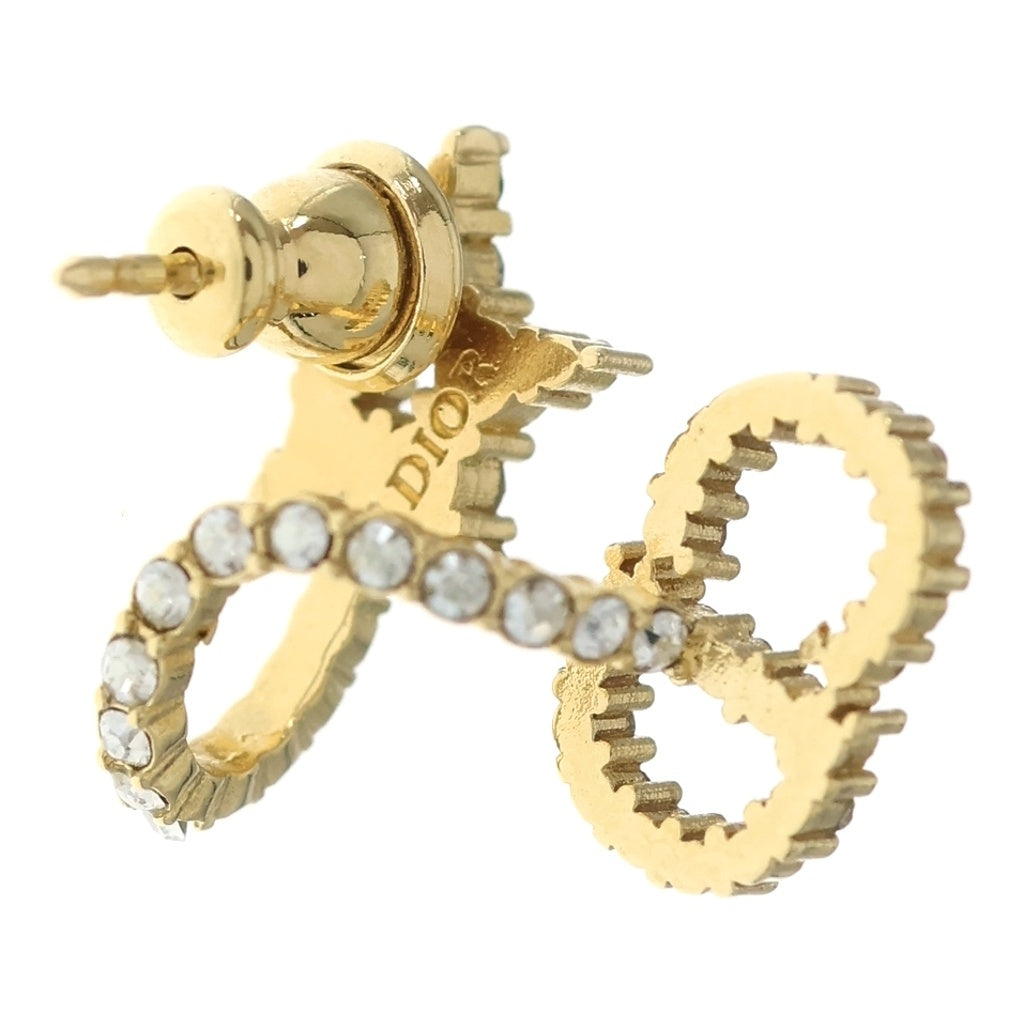 DIOR(ディオール) CLAIRE DE LUNE ラインストーン CDロゴ ピアス ゴールド レディース