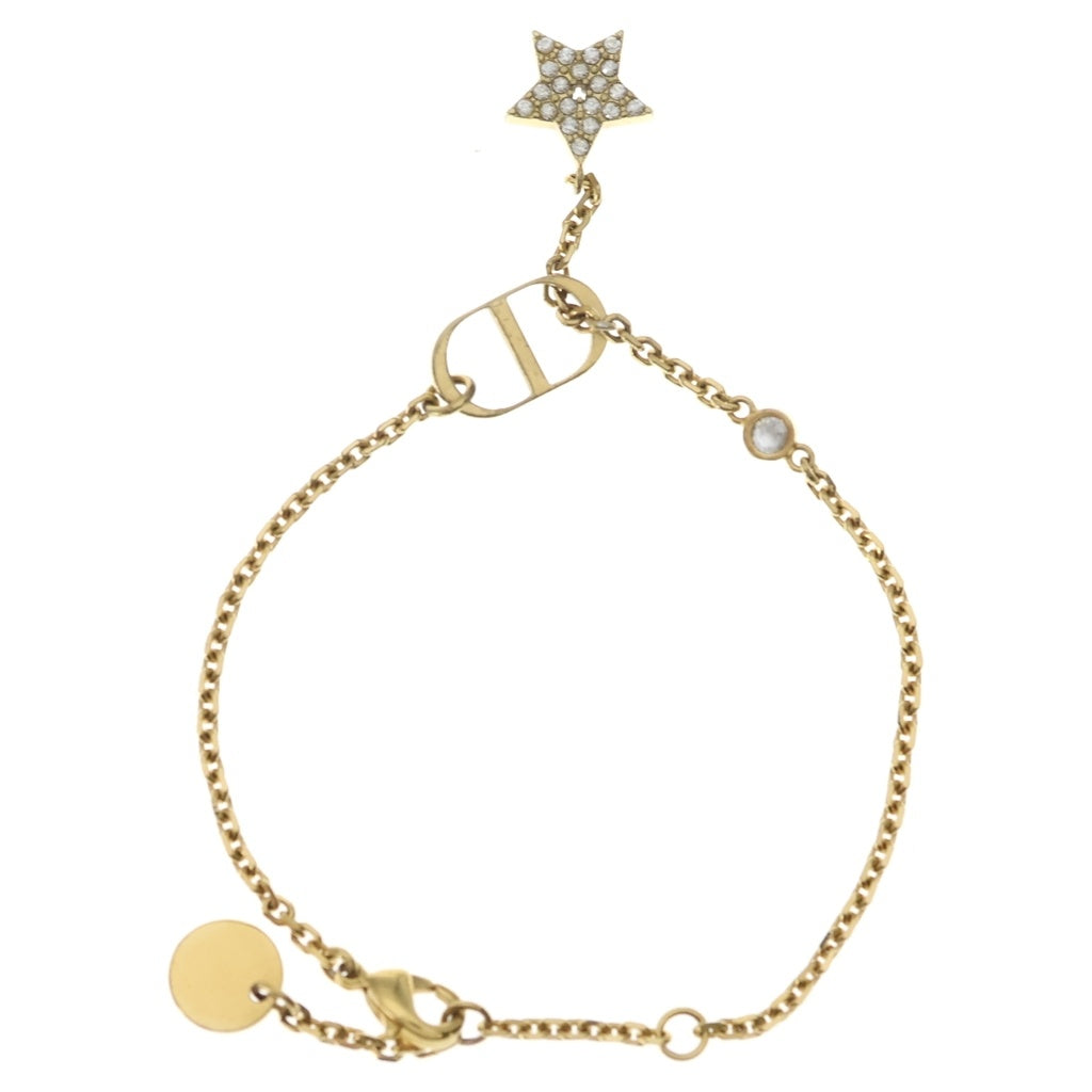 DIOR(ディオール) Petit CD スターモチーフ ラインストーン ブレスレット ゴールド チェーン レディース